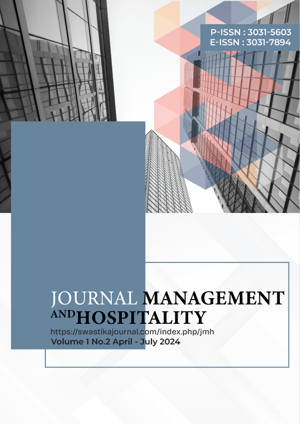 					View Vol. 1 No. 3 (2024): Journal Management and Hospitality (August - November 2024) - In Press
				